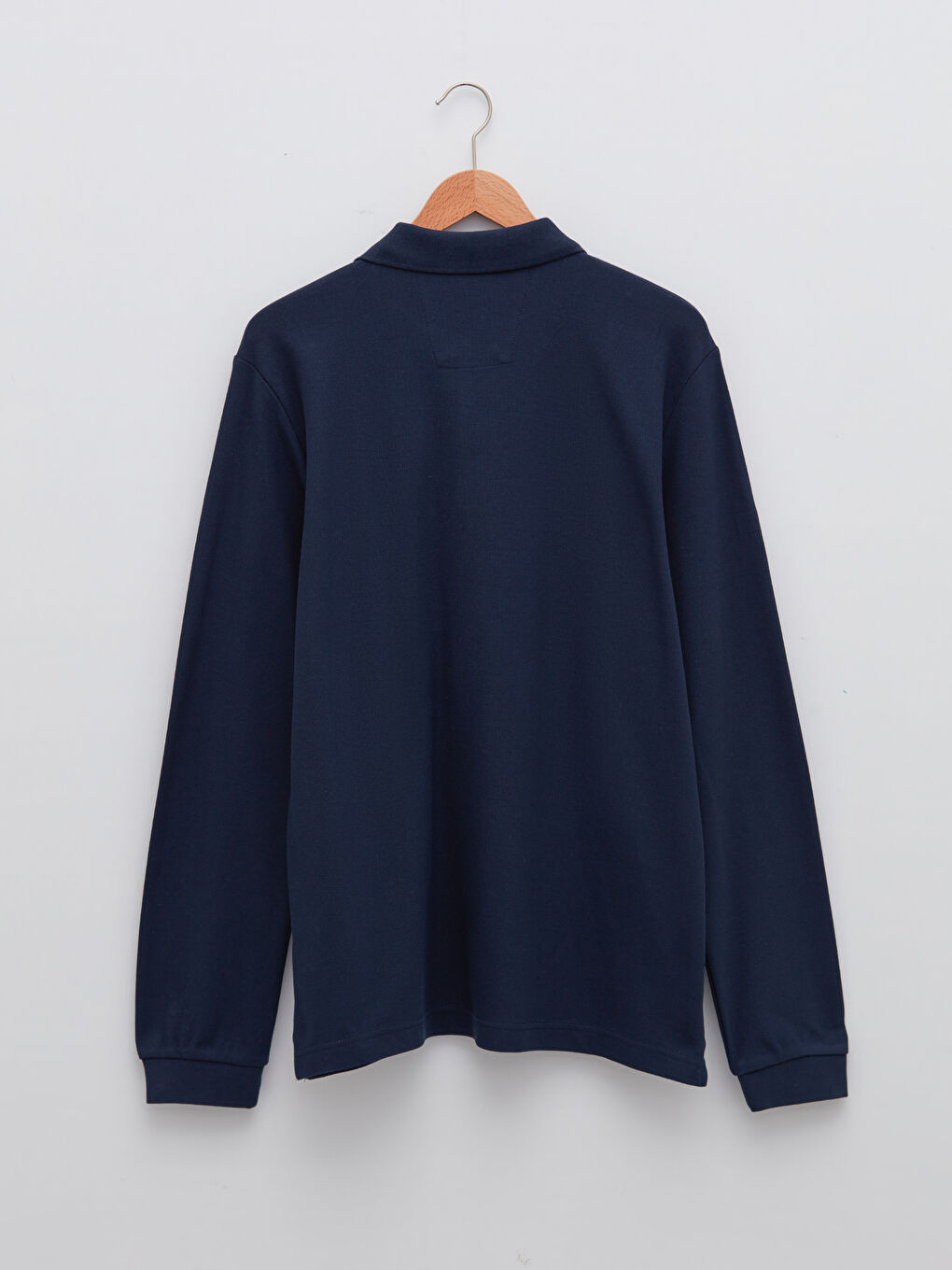 Lacivert Polo Yaka Uzun Kollu Erkek Tişört-6