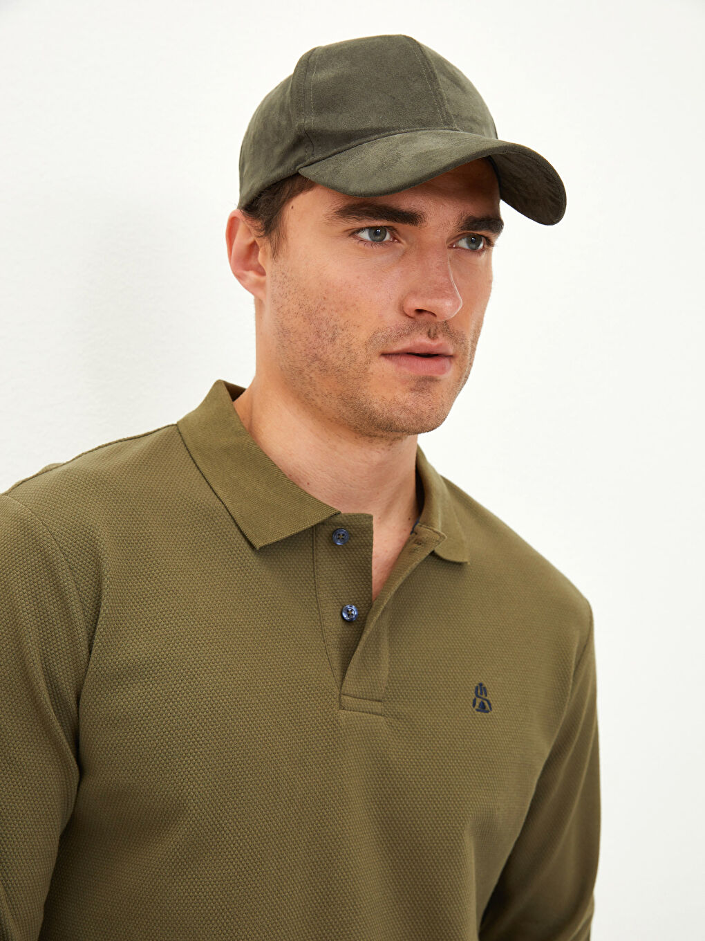 Polo Neck Long Sleeve Men's Sweatshirt-3