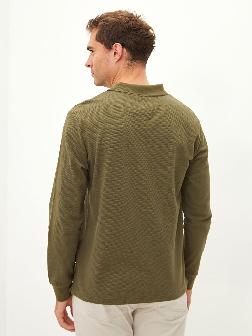 Polo Neck Long Sleeve Men's Sweatshirt-4