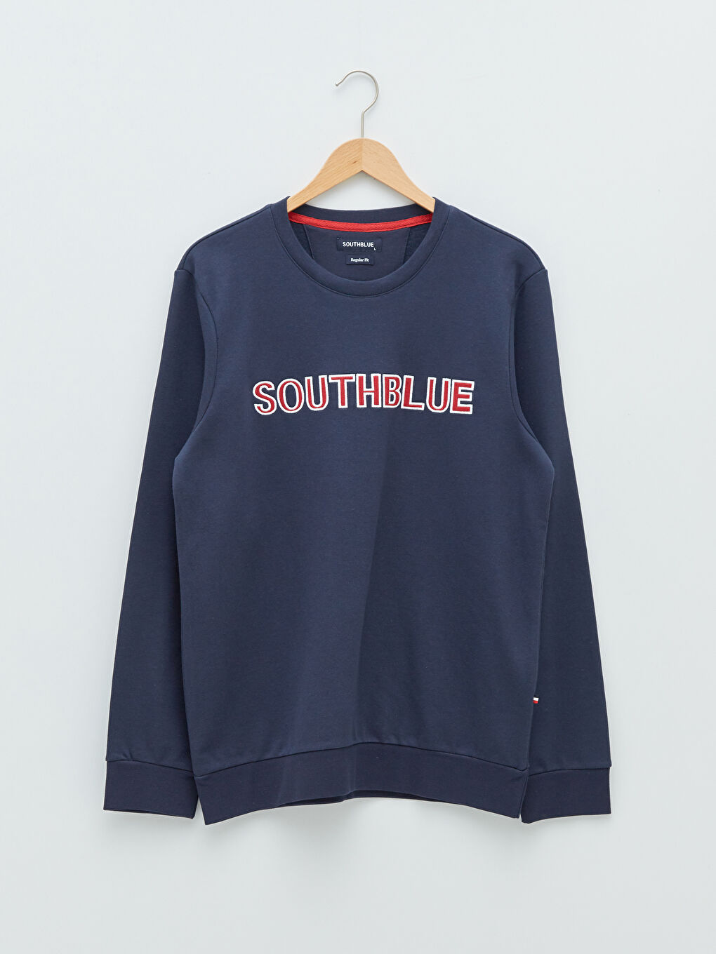 SOUTHBLUE Koyu Lacivert Bisiklet Yaka Uzun Kollu Baskılı Erkek Sweatshirt - 5