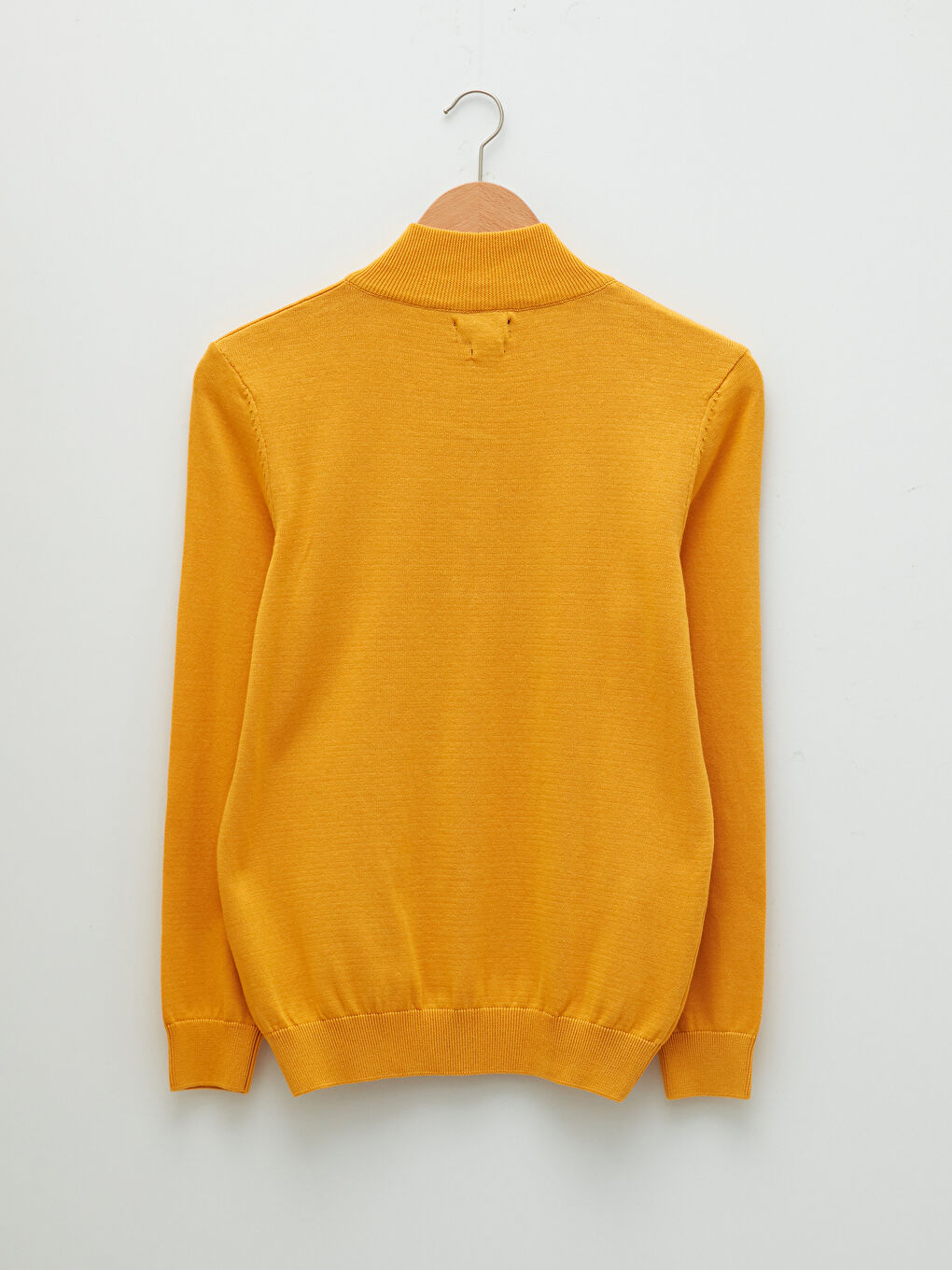 Свитер из трикотажа с длинным рукавом и молнией, воротник-труба, для мужчин-5