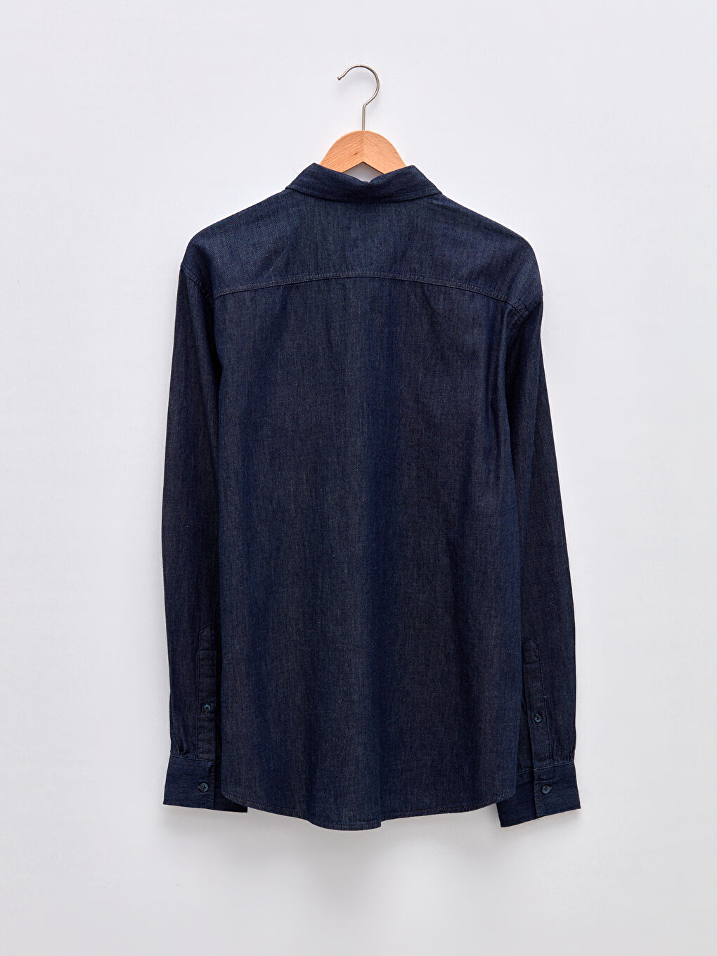 İndigo Regular Fit Uzun Kollu Erkek Jean Gömlek-7