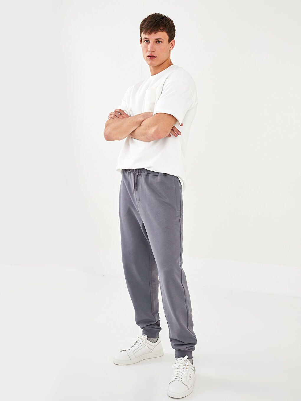 Gri Standart Kalıp Erkek Eşofman Altı