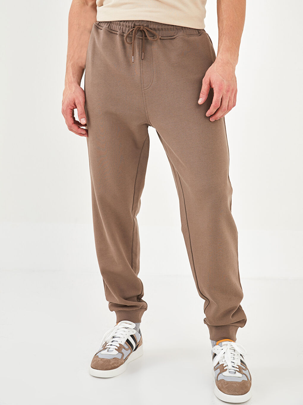 Kahverengi Standart Kalıp Erkek Eşofman Altı-4