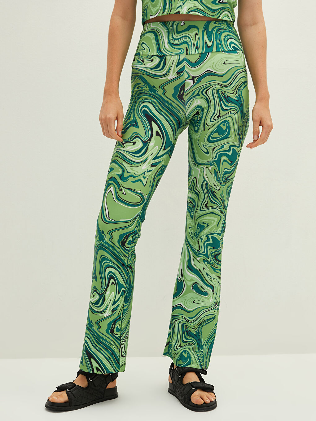 Elasticated Waist Patterned Women's Leggings-3