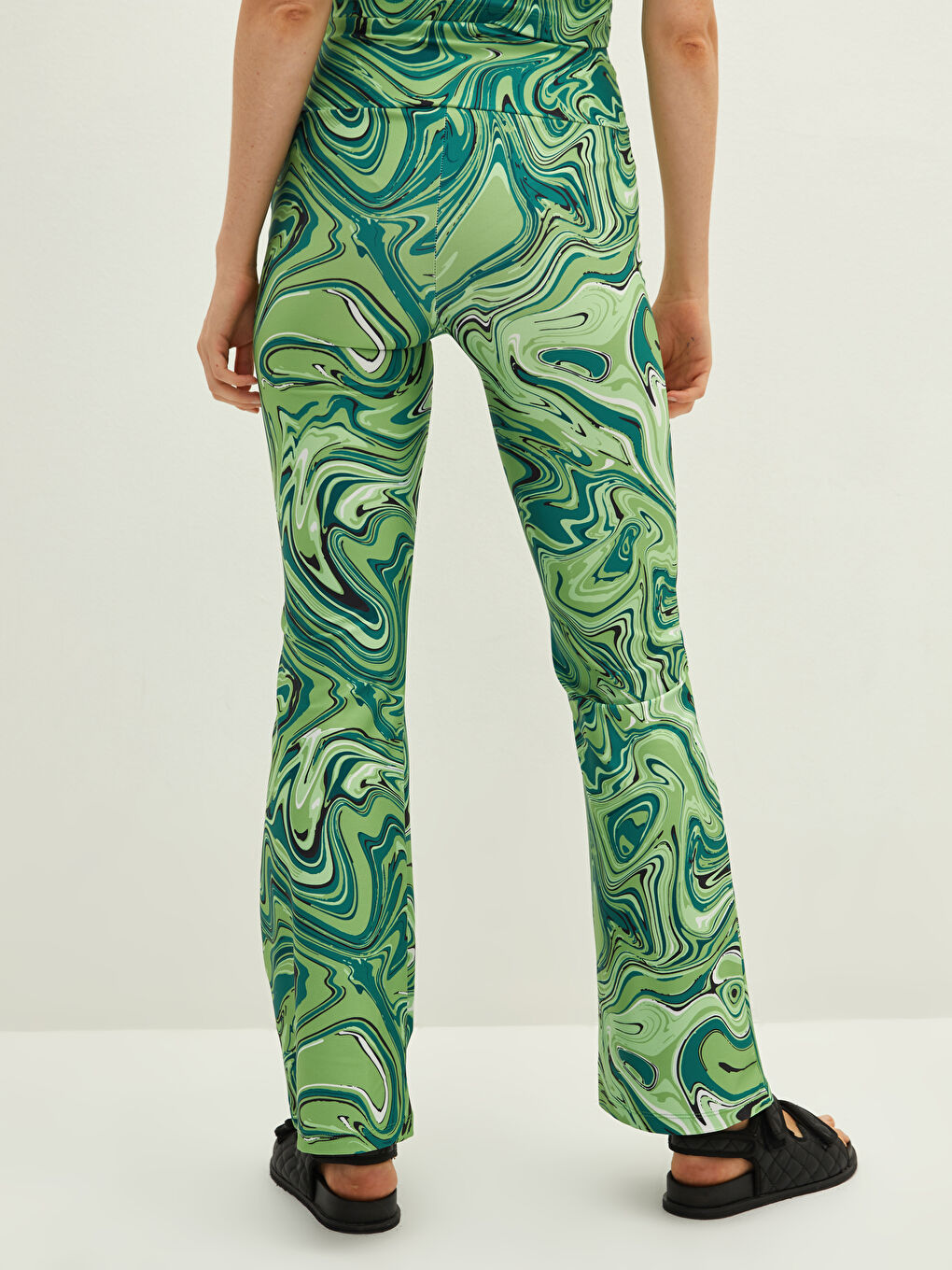 Elasticated Waist Patterned Women's Leggings-4