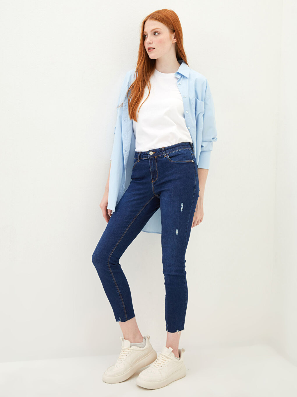 Normal Waist Mercury Skinny Fit Women's Rodeo Jean Trousers with Pocket Detail