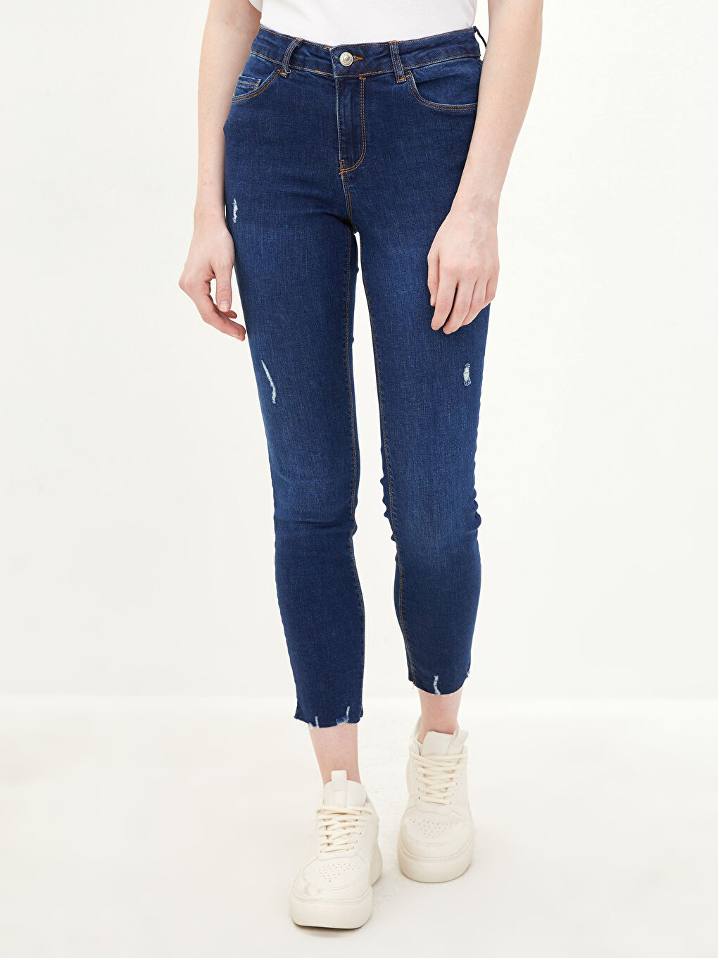 Normal Waist Mercury Skinny Fit Women's Rodeo Jean Trousers with Pocket Detail-2