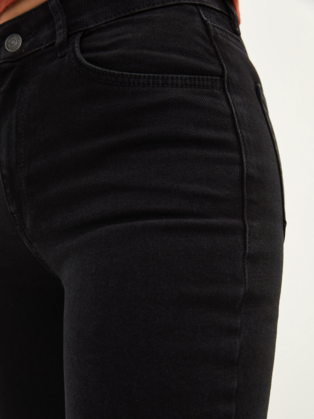Siyah Mars Flare Düz Cep Detaylı Kadın Jean Pantolon-3