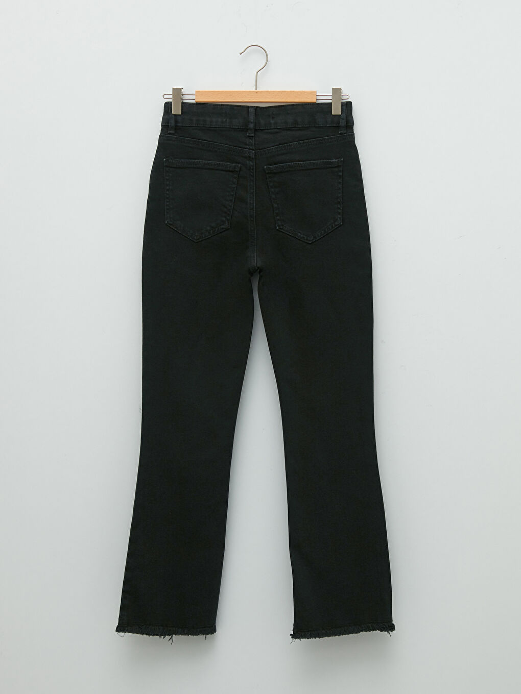 Siyah Mars Flare Düz Cep Detaylı Kadın Jean Pantolon-6