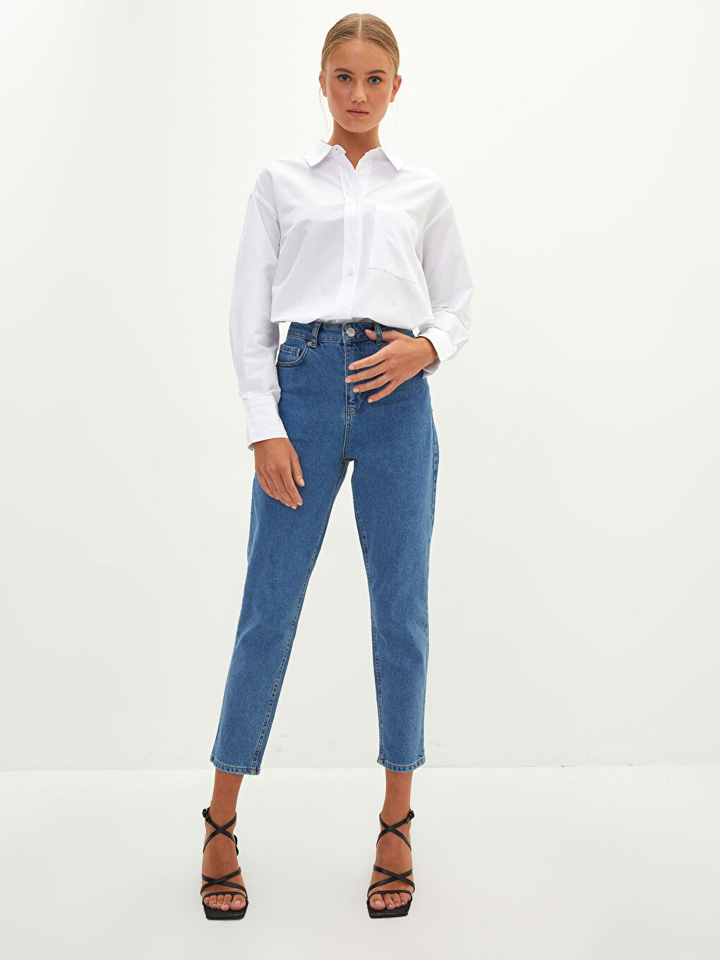 LCW Vision Standart Fit Cep Detaylı Kadın Rodeo Jean Pantolon -W1HK29Z8-507