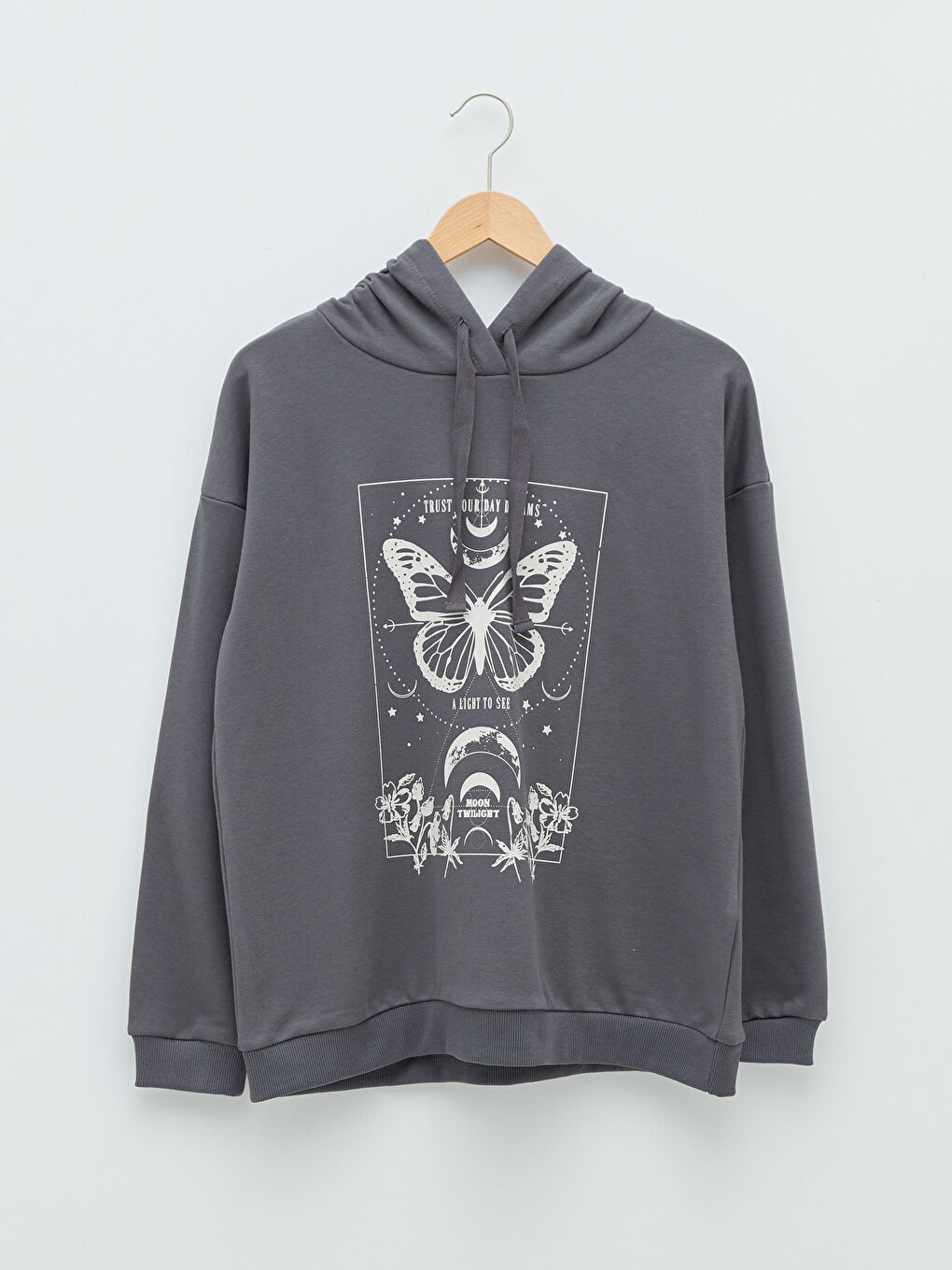 سويت شيرت مطبوع بكم طويل بكابوش للسيدات-5