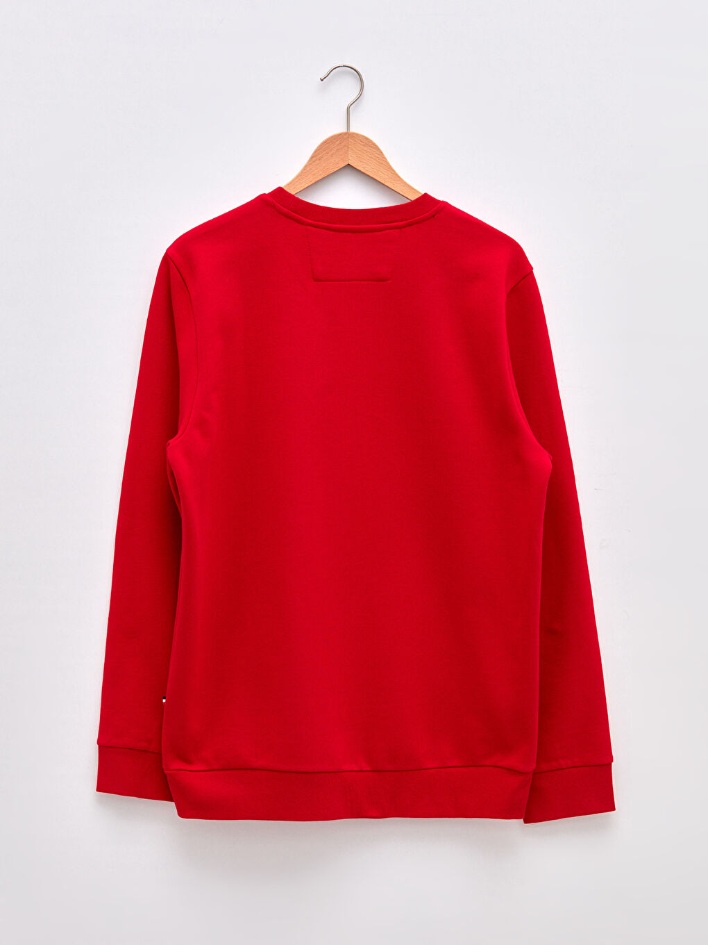 Kırmızı Bisiklet Yaka Uzun Kollu Baskılı Erkek Sweatshirt-6