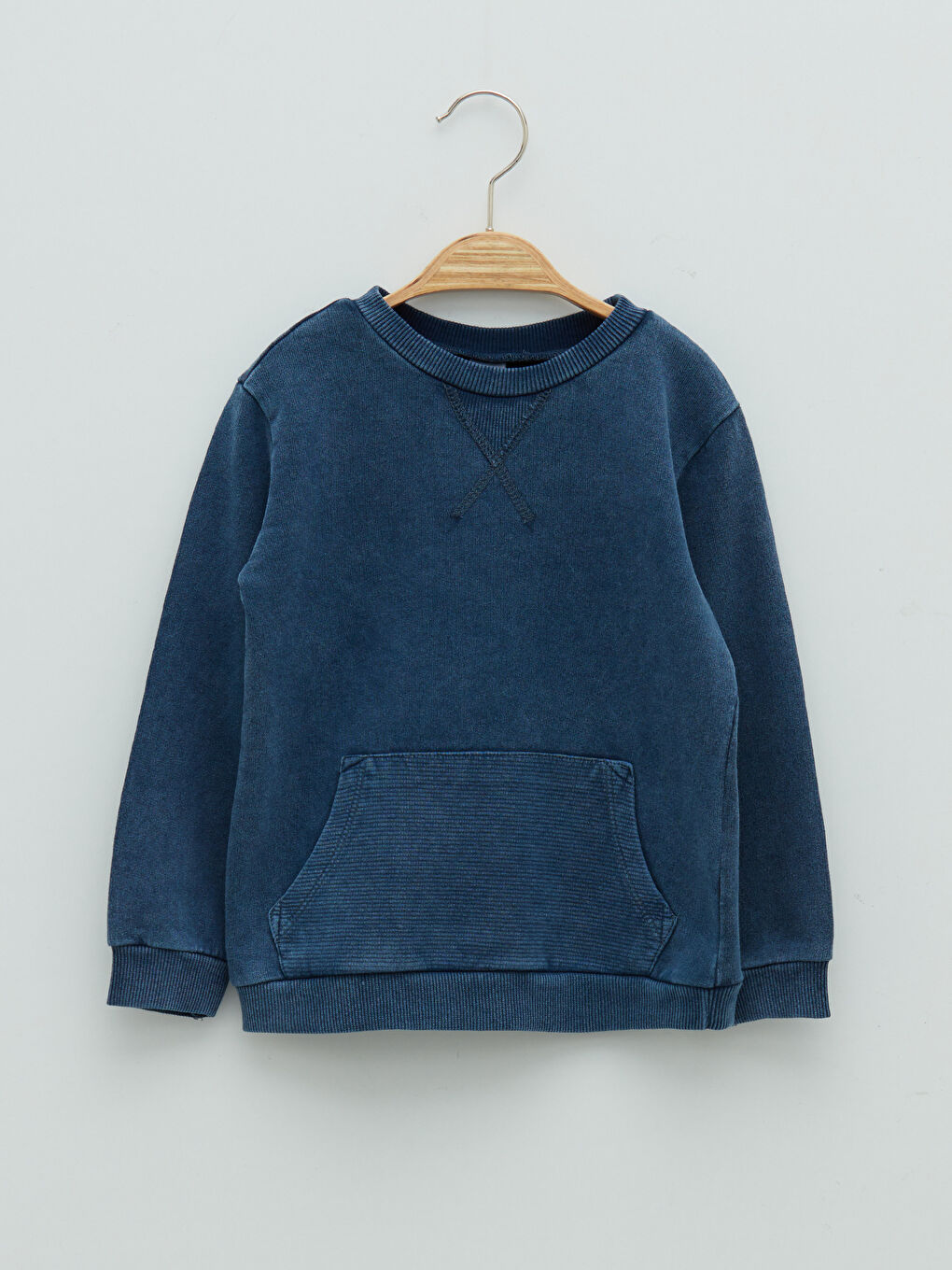 Gri Bisiklet Yaka Uzun Kollu Basic Erkek Bebek Sweatshirt 2'li-2