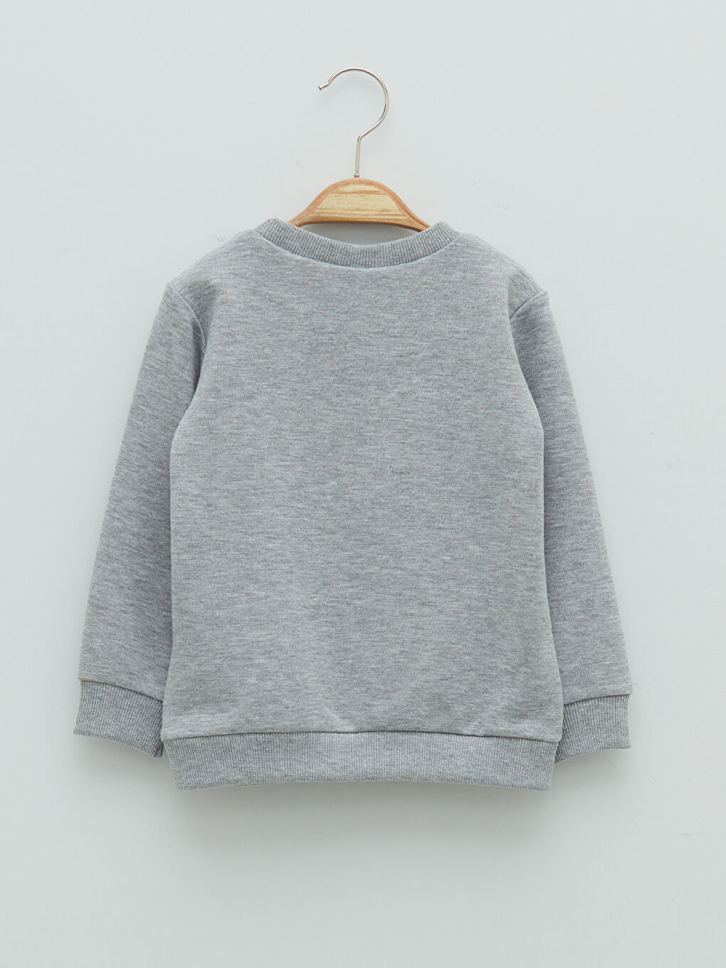 Gri Bisiklet Yaka Uzun Kollu Basic Erkek Bebek Sweatshirt 2'li-3