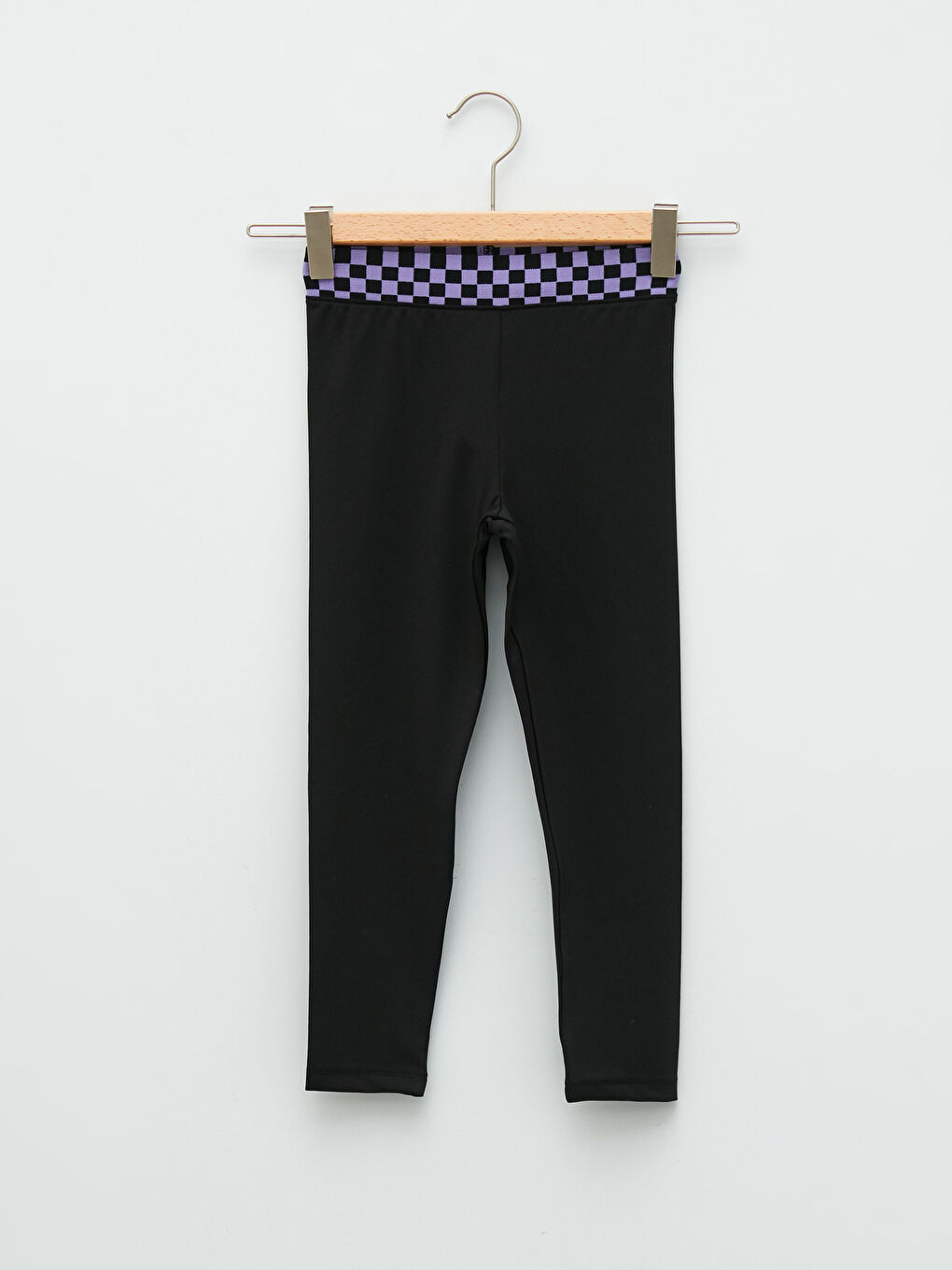 Siyah Beli Lastikli Baskılı Kız Çocuk Bilek Boy Tayt-3