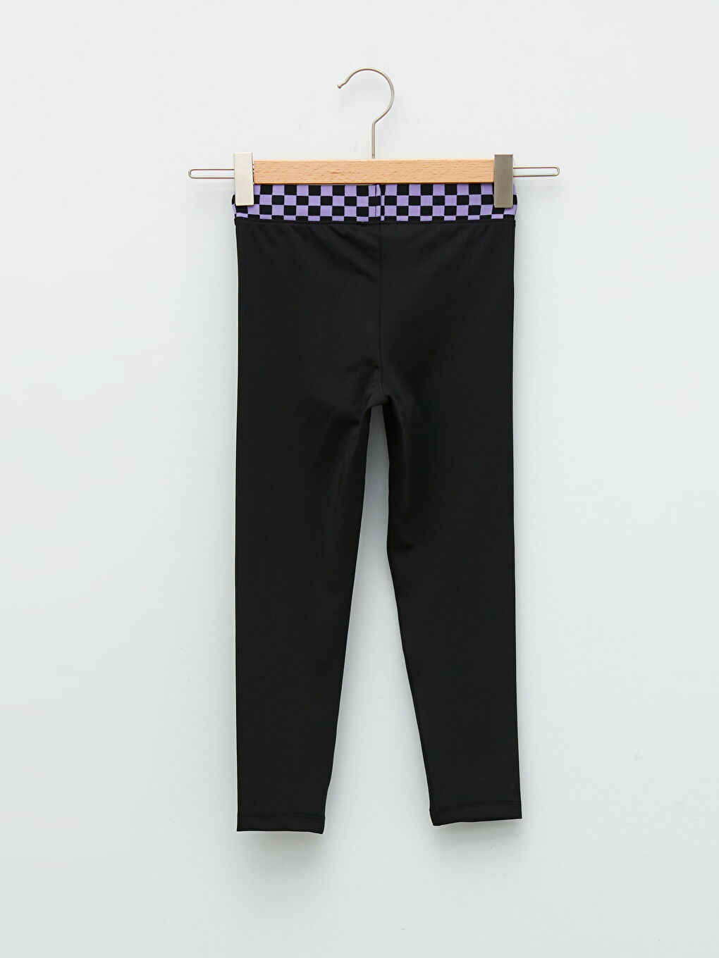 Siyah Beli Lastikli Baskılı Kız Çocuk Bilek Boy Tayt-4