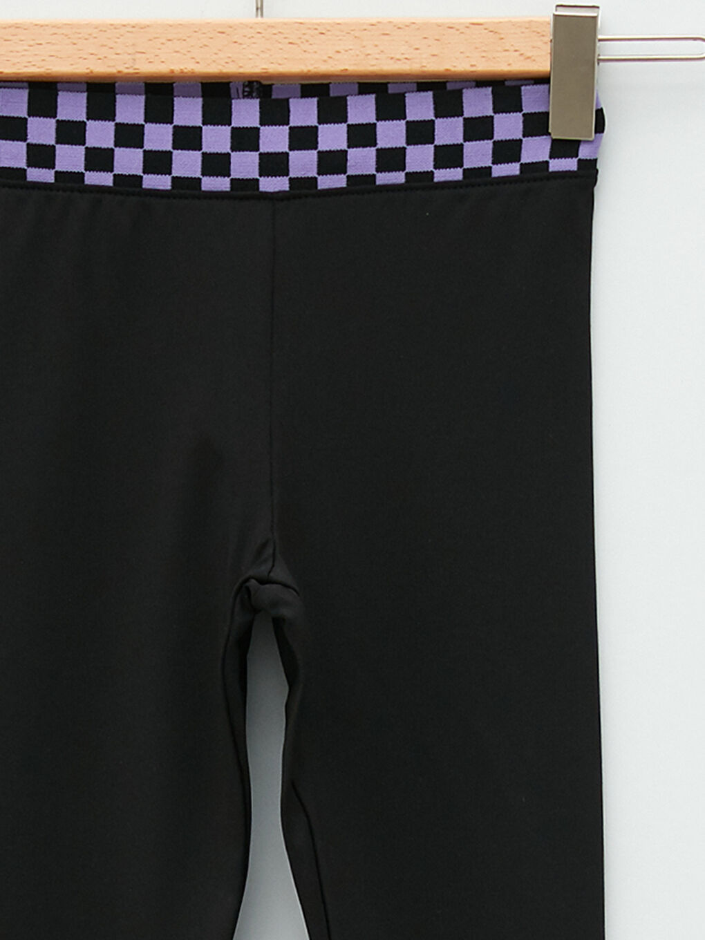 Siyah Beli Lastikli Baskılı Kız Çocuk Bilek Boy Tayt-5