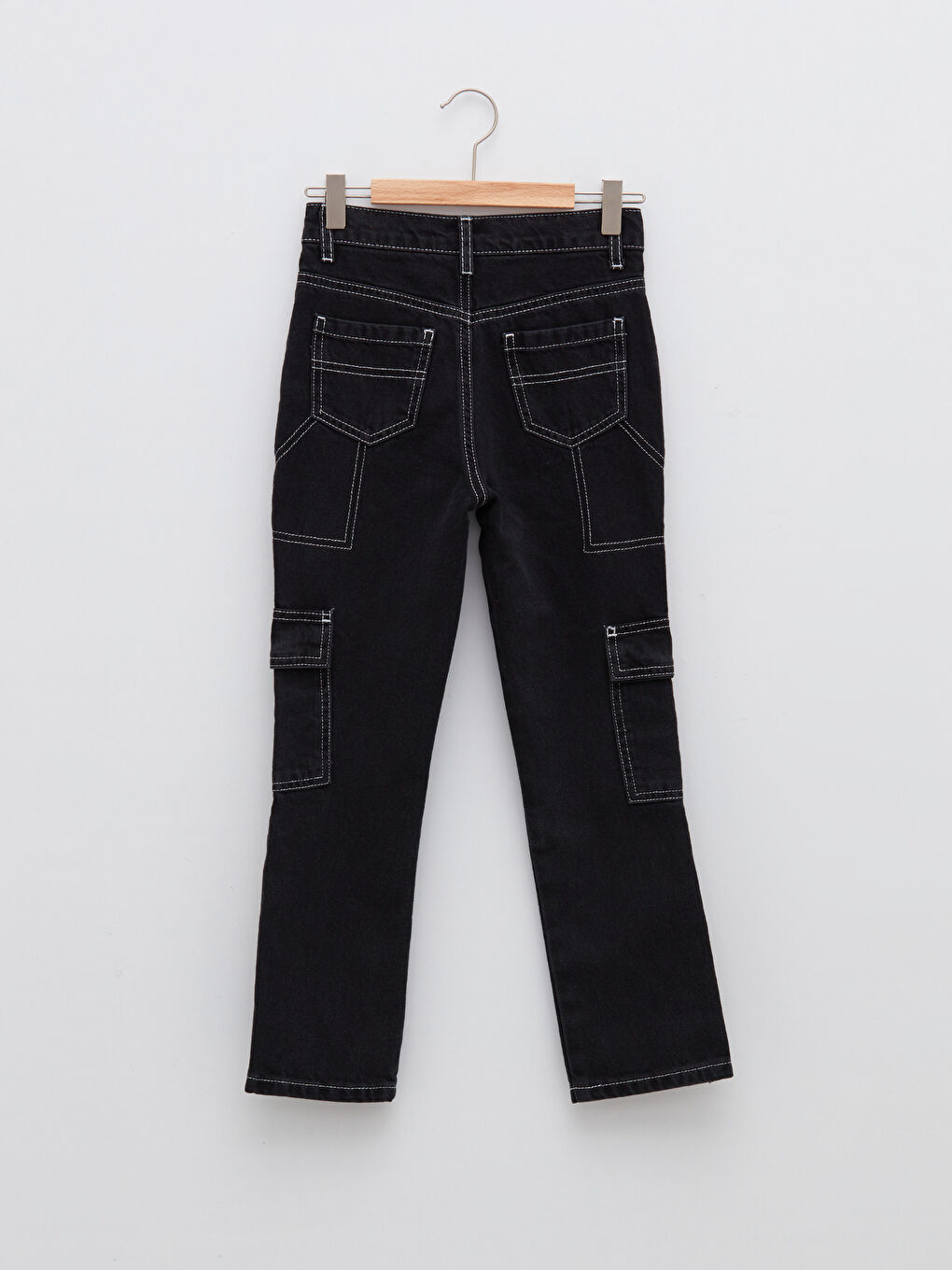 LCW Kids Pamuklu Kız Çocuk Jean Kargo Pantolon -W1HK70Z4-CVL