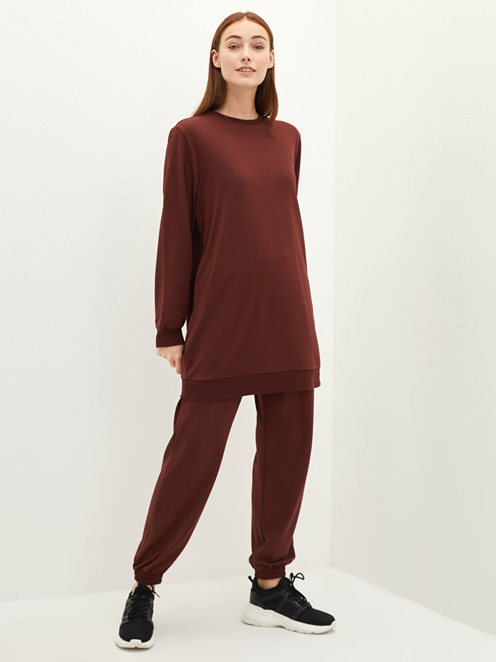 Women's Elasticated Waist Plain Jogger Sweatpants