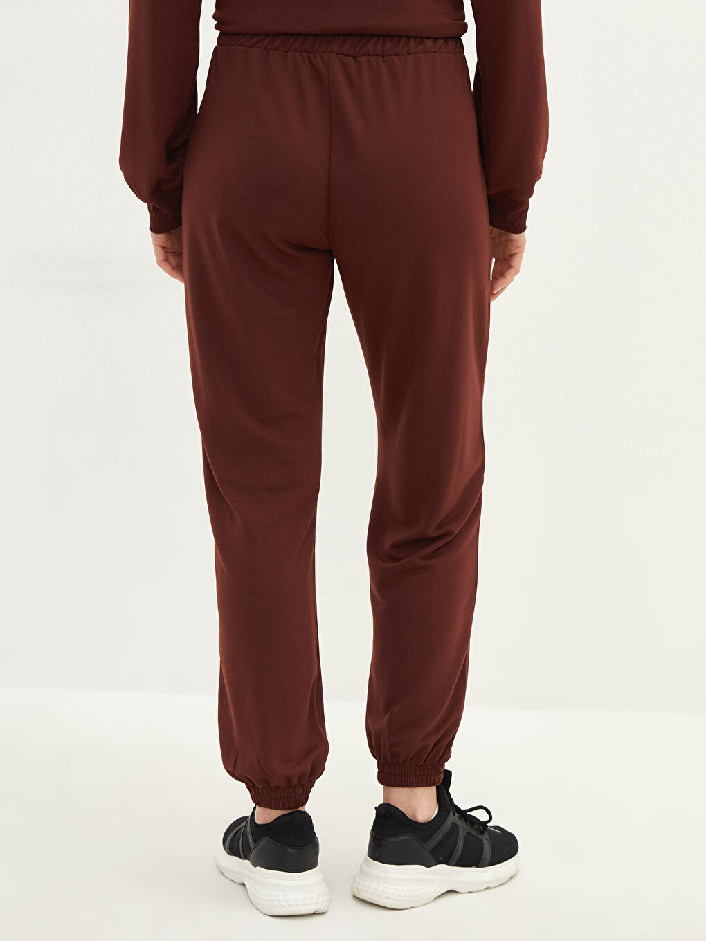 Women's Elasticated Waist Plain Jogger Sweatpants-3