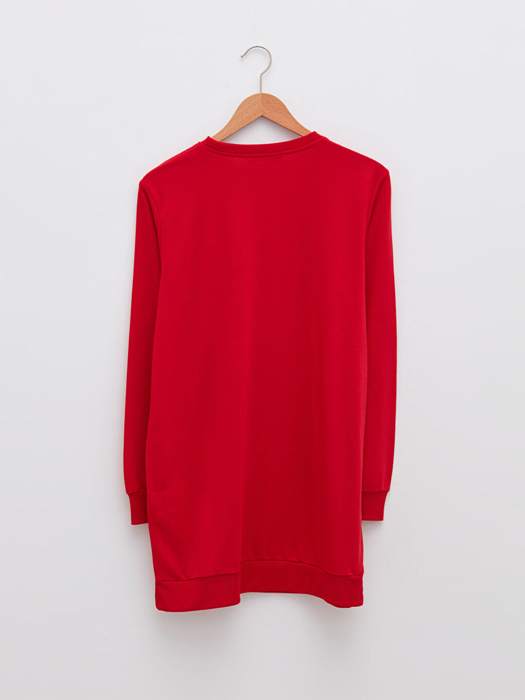 Crew Neck Plain Long Sleeve Women's Sweatshirt Tunic-6