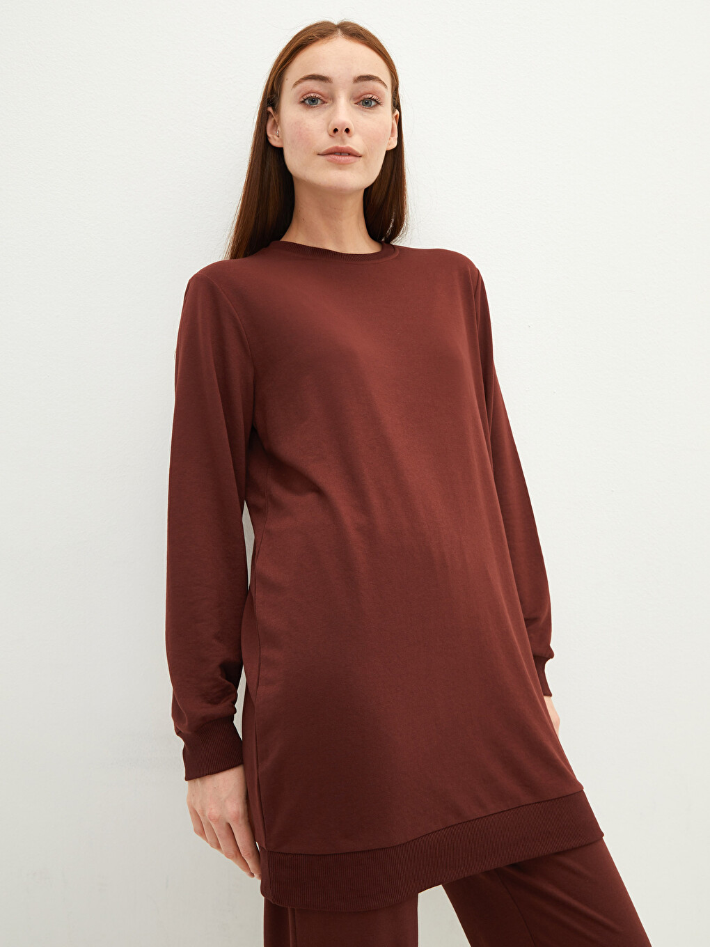 Tunique Sweatshirt à Manches Longues et Col Rond pour Femmes