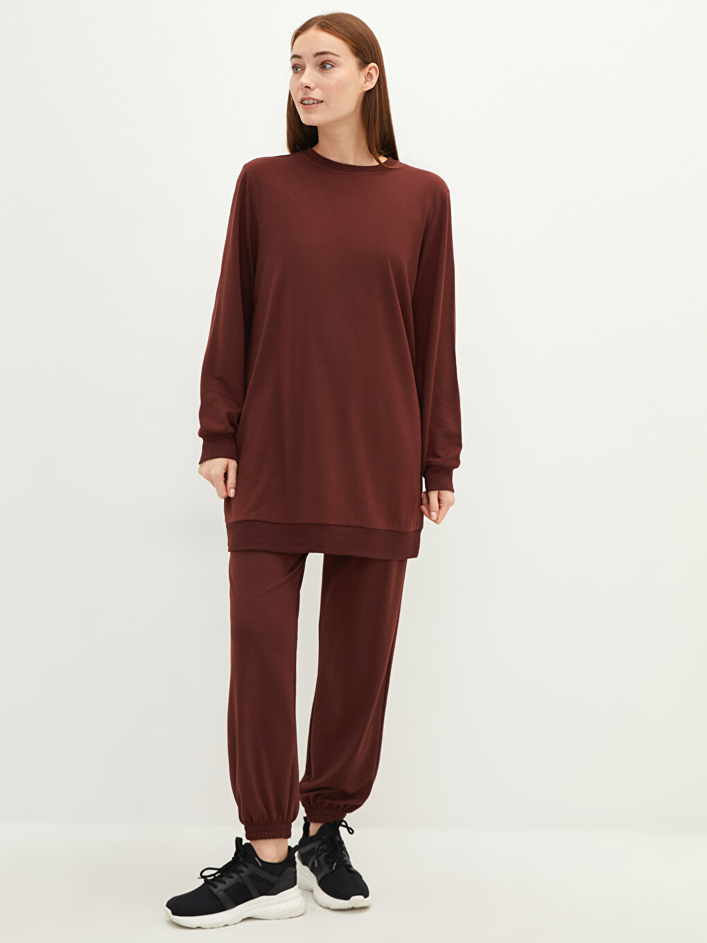 Tunique Sweatshirt à Manches Longues et Col Rond pour Femmes-2