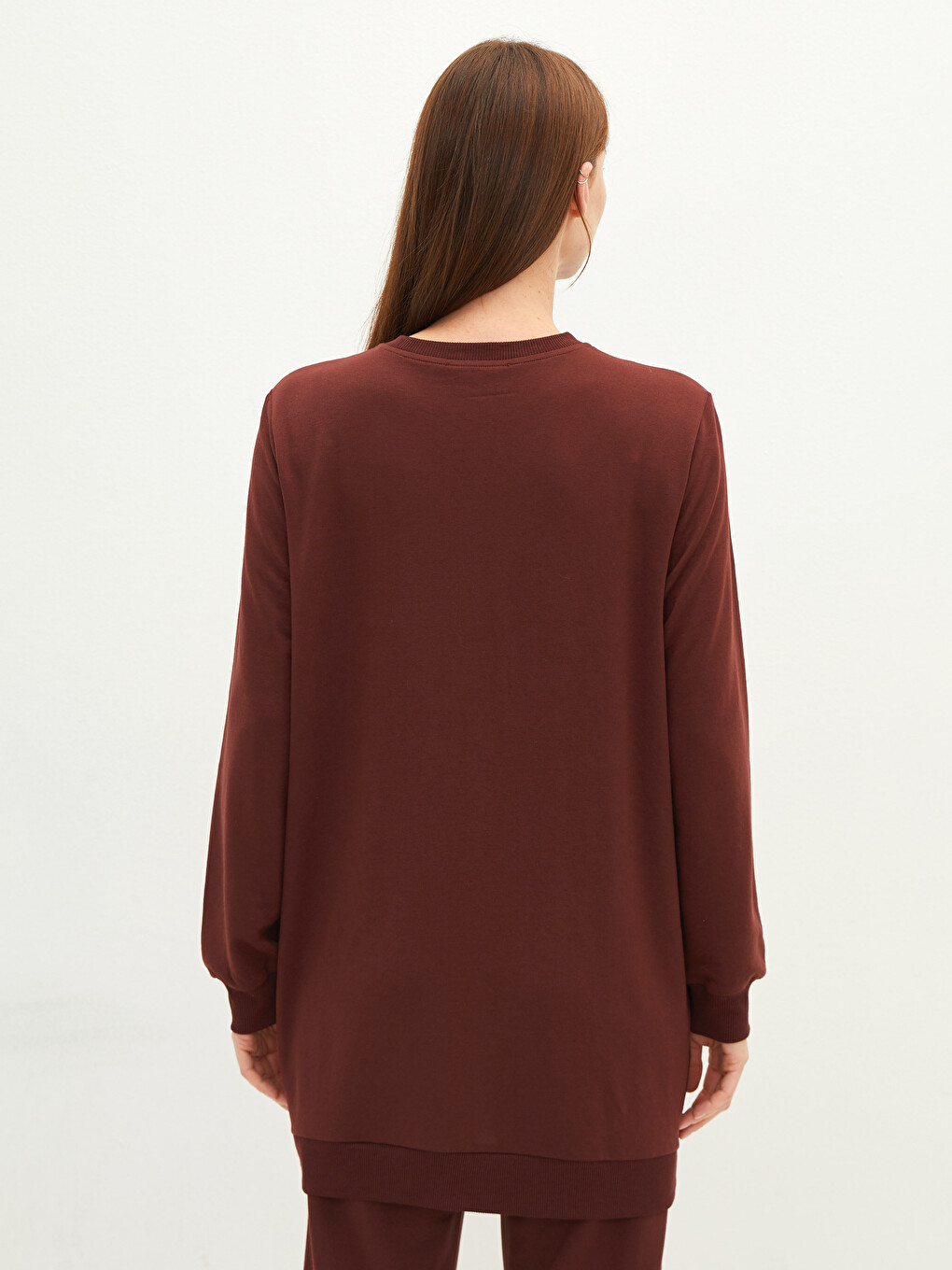 Tunique Sweatshirt à Manches Longues et Col Rond pour Femmes-4