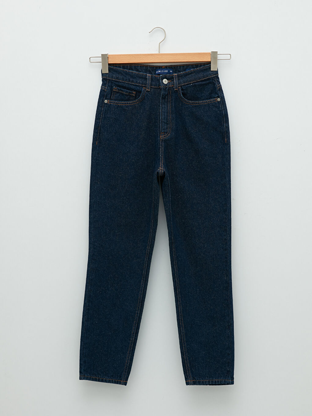 LCW Jeans پانتۆڵ جینزی ڕۆدیۆی کەمر بەرز فیتی دایکانە و وردەکاری جێب بۆ ژنان -W1HL03Z8-309