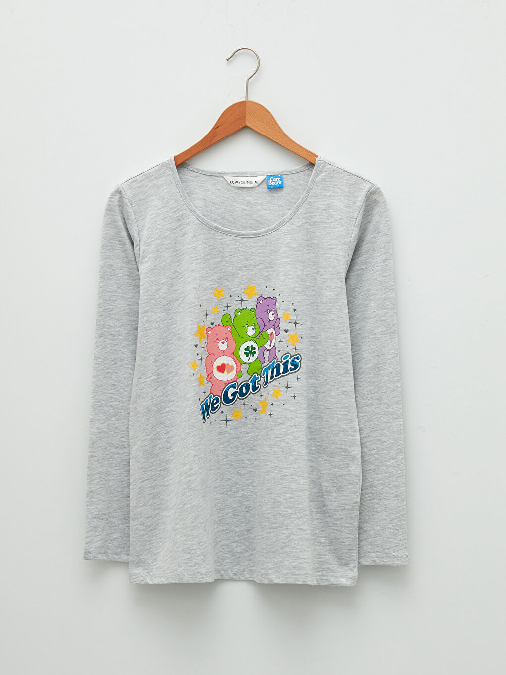 Rundhalsausschnitt Bedrucktes Langarm Baumwolle Damen-Pyjama-Set-6