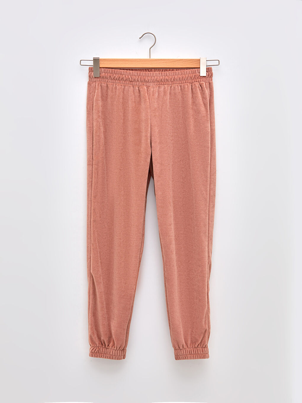 Elastic Waist Plain Velvet Women's Sweatpants-5