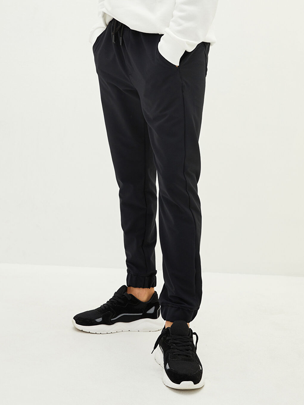 Siyah Slim Fit Erkek Jogger Pantolon-2