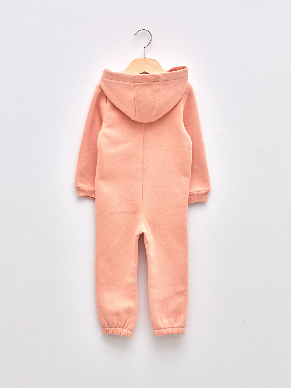 Hooded Long Sleeve Basic Baby Girl Rompers-1
