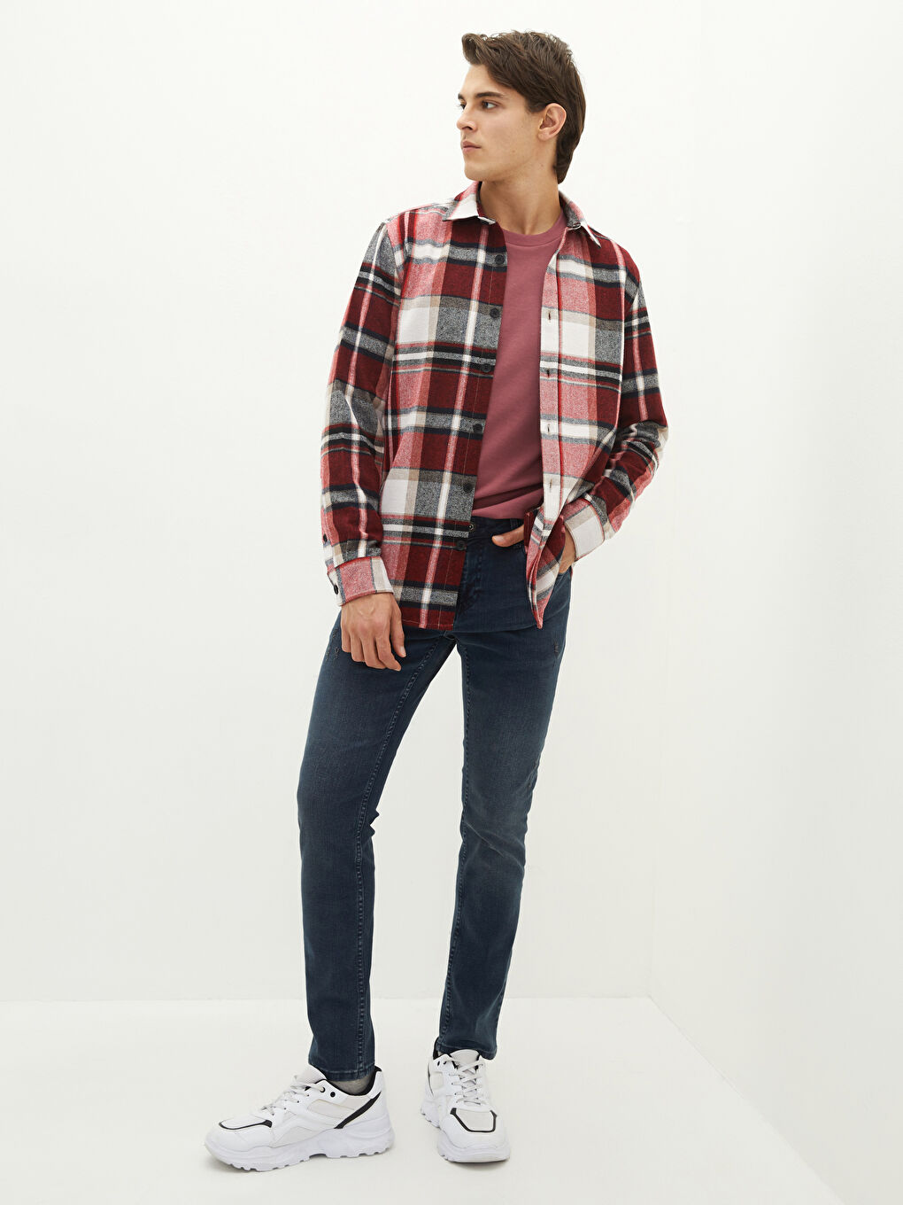 Regular Fit Long Sleeve Plaid Men's Flannel Shirt Jacket-2