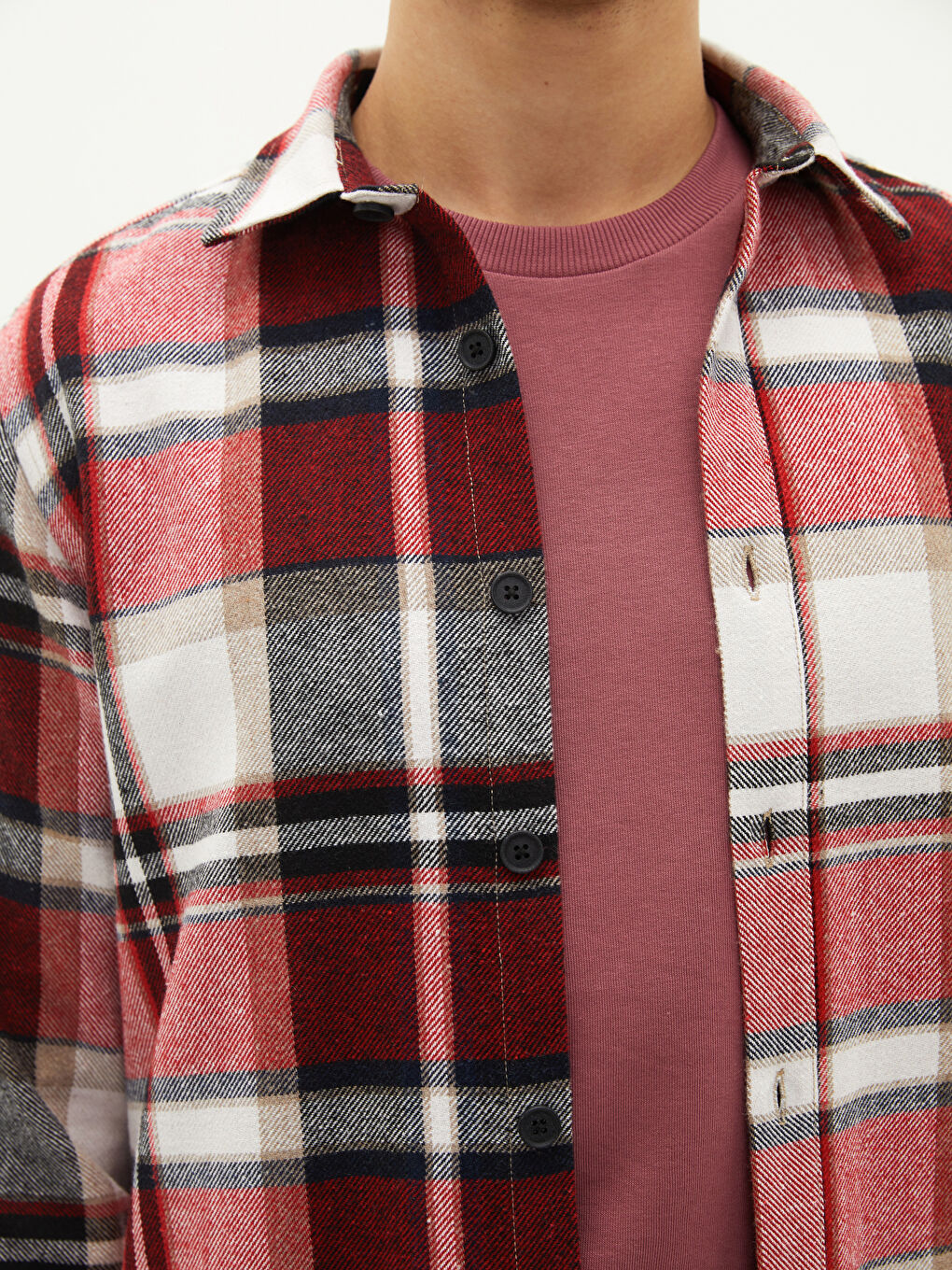 Regular Fit Long Sleeve Plaid Men's Flannel Shirt Jacket-3