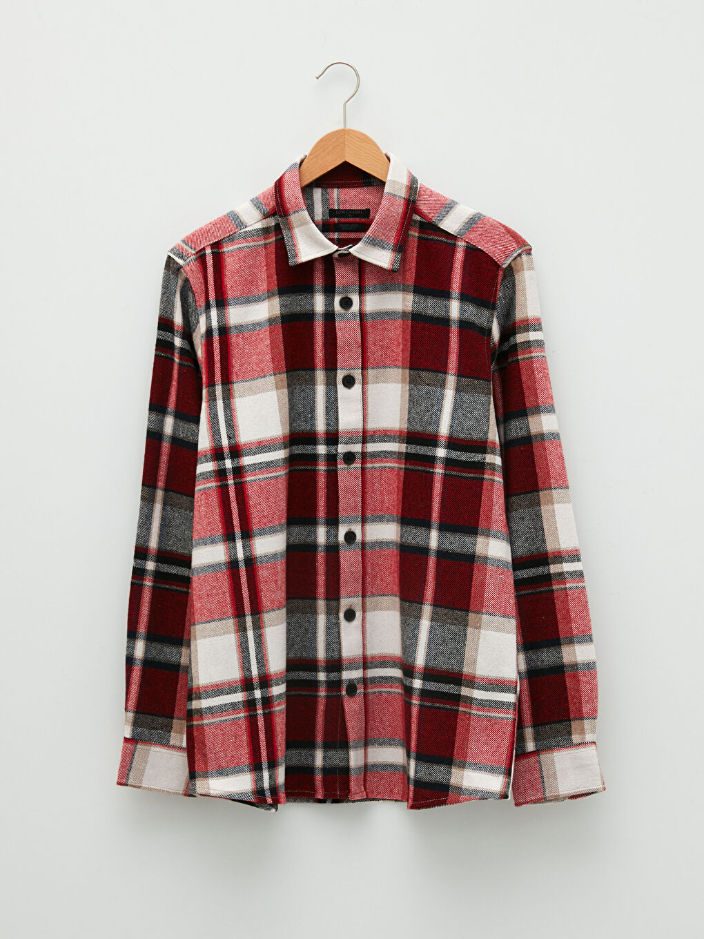 Regular Fit Long Sleeve Plaid Men's Flannel Shirt Jacket-5