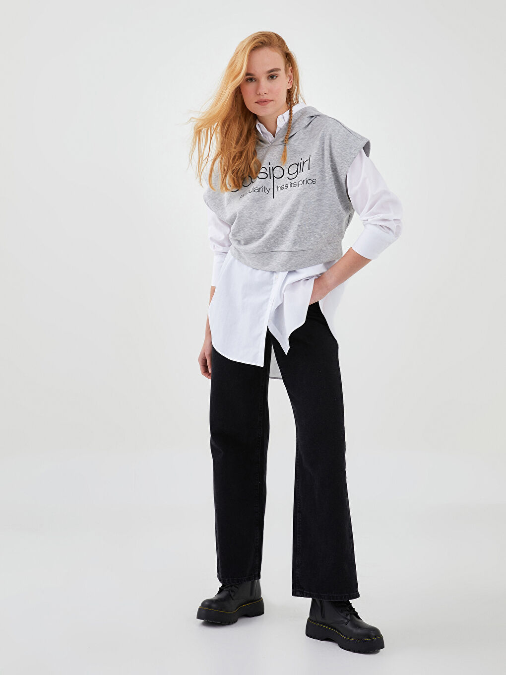 XSIDE Hoodie Gossip Girl Printed Short Sleeve Women's Sweatshirt -W1HL74Z8-LAL