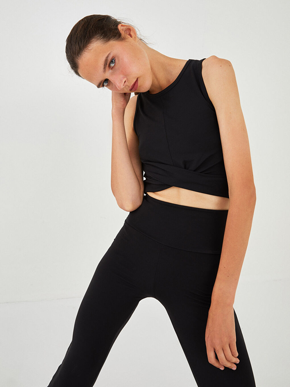 Bluză Simplă cu Bretele și Guler în formă de U pentru Femei-2