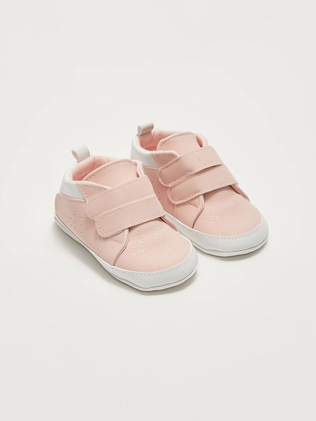 Pembe Baskılı Cırt Cırtlı Kız Bebek Yürüme Öncesi Ev Ayakkabısı