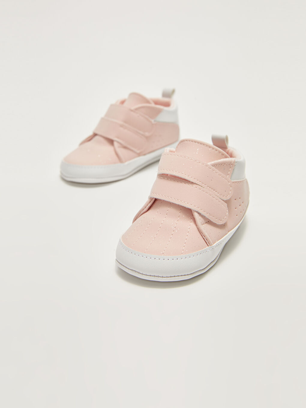 Pembe Baskılı Cırt Cırtlı Kız Bebek Yürüme Öncesi Ev Ayakkabısı-2