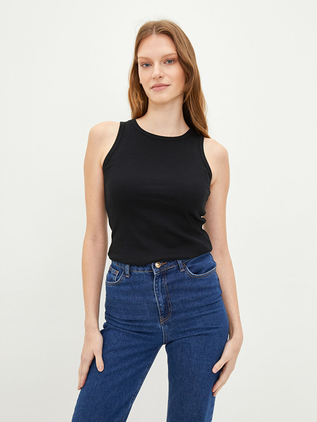 Crew Neck Sleeveless Plain Camisole Women Athlete 2 Pack-6