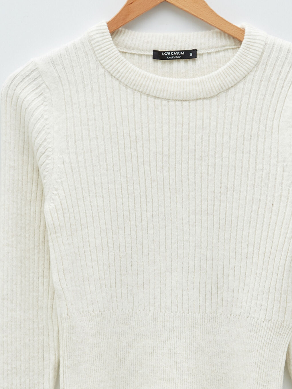 LCW Vision Crew Neck Plain Long Sleeve Women's Knitwear Sweater -W1HM48Z8-D4N