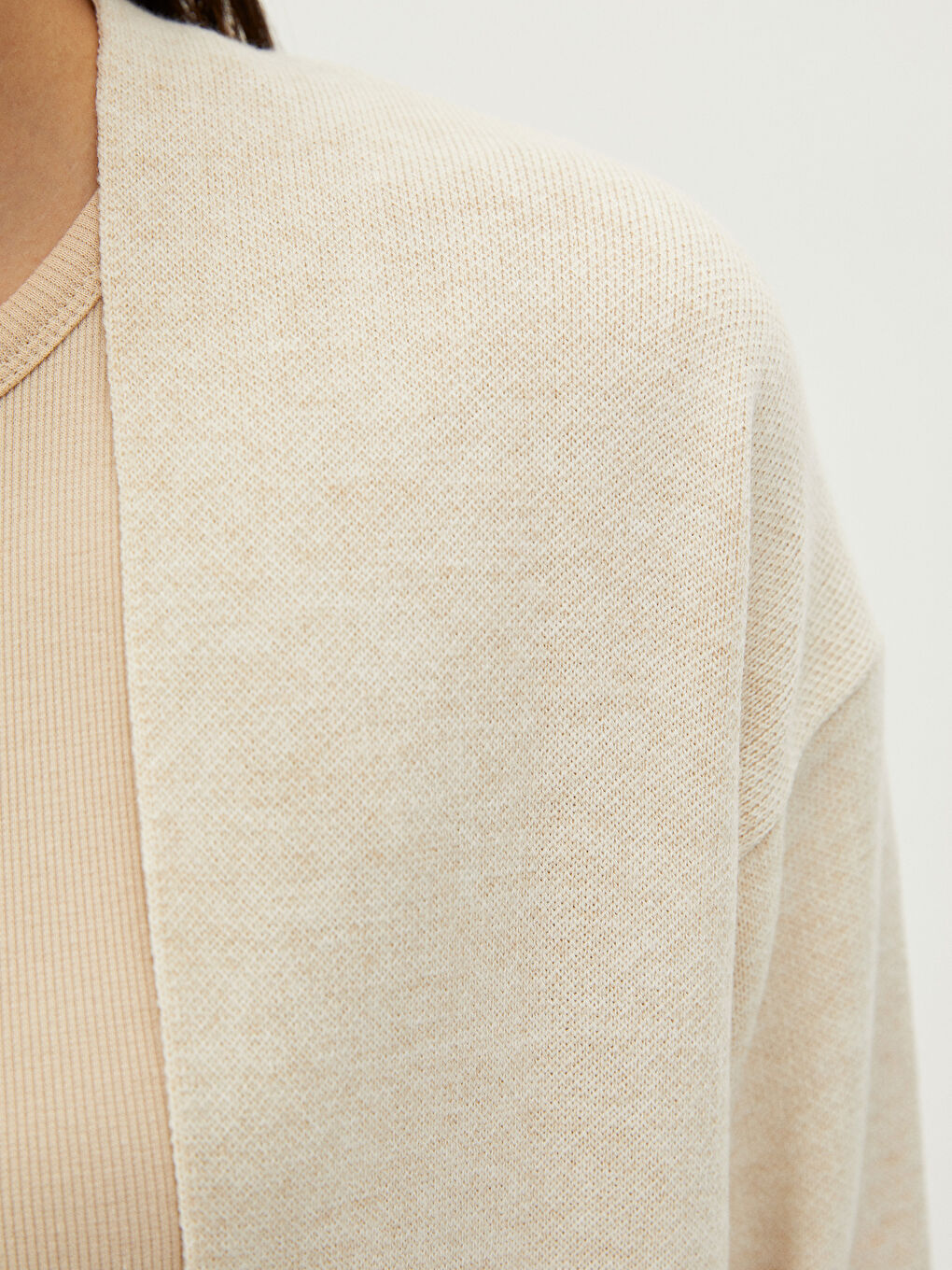 Shawl Collar Plain Long Sleeve Women's Knitwear Cardigan-3