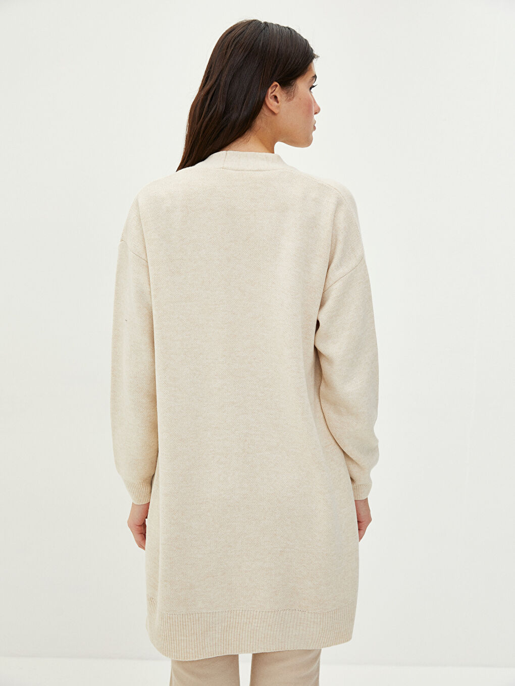 Shawl Collar Plain Long Sleeve Women's Knitwear Cardigan-4