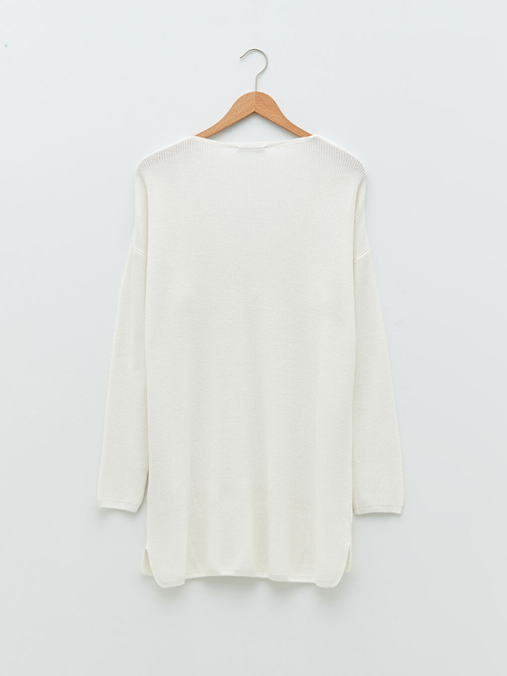 V-Neck Straight Long Sleeve Women's Knitwear Tunic-6