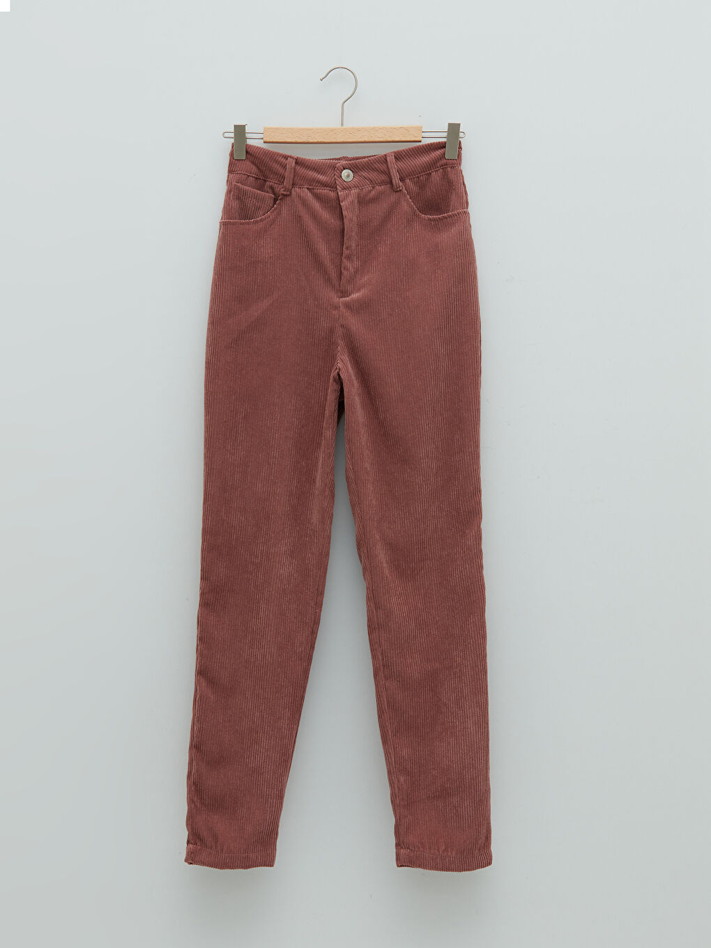 LCW Vision Regulär Geschnittene Samt-Damenhose mit Taschen -W1HM65Z8-S0P