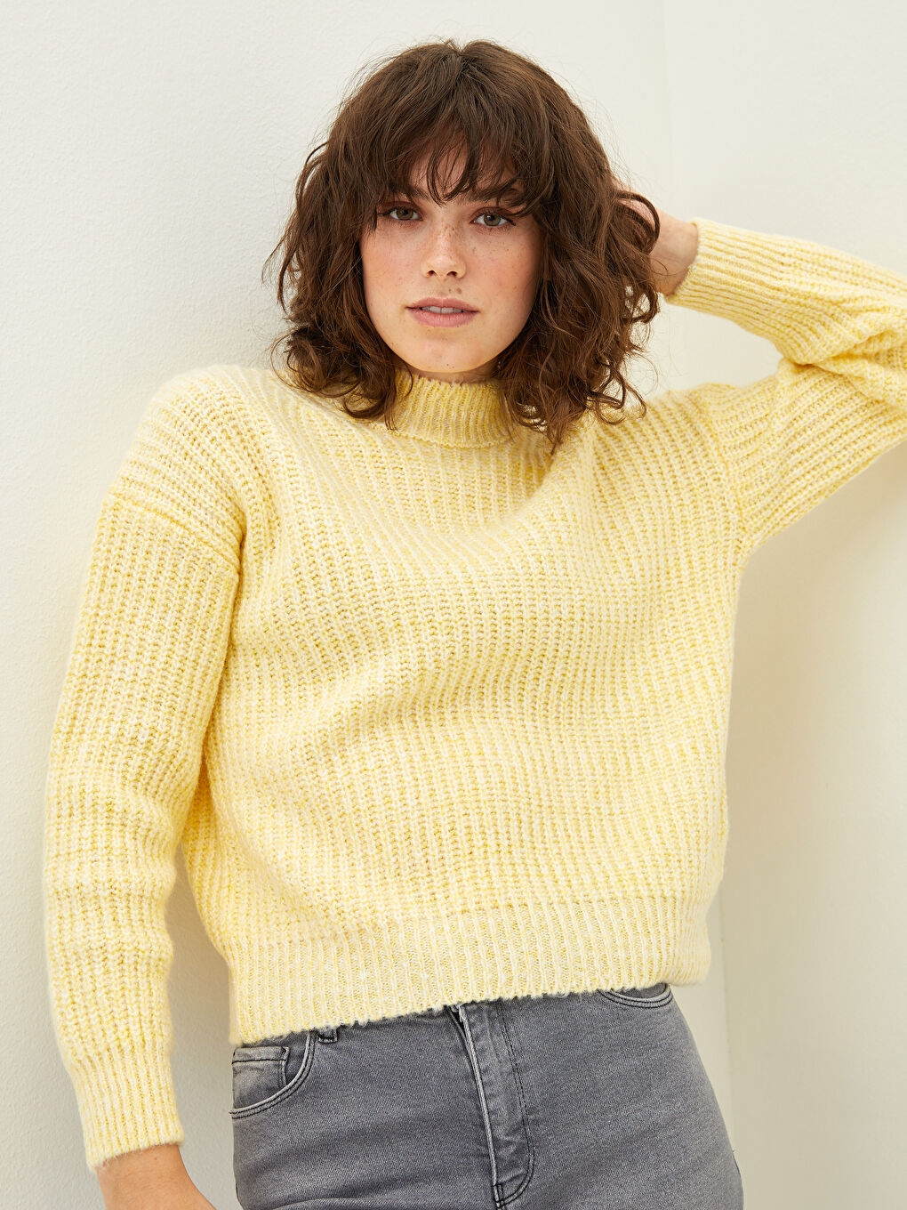 Свитер из трикотажа с полуводолазкой для женщин