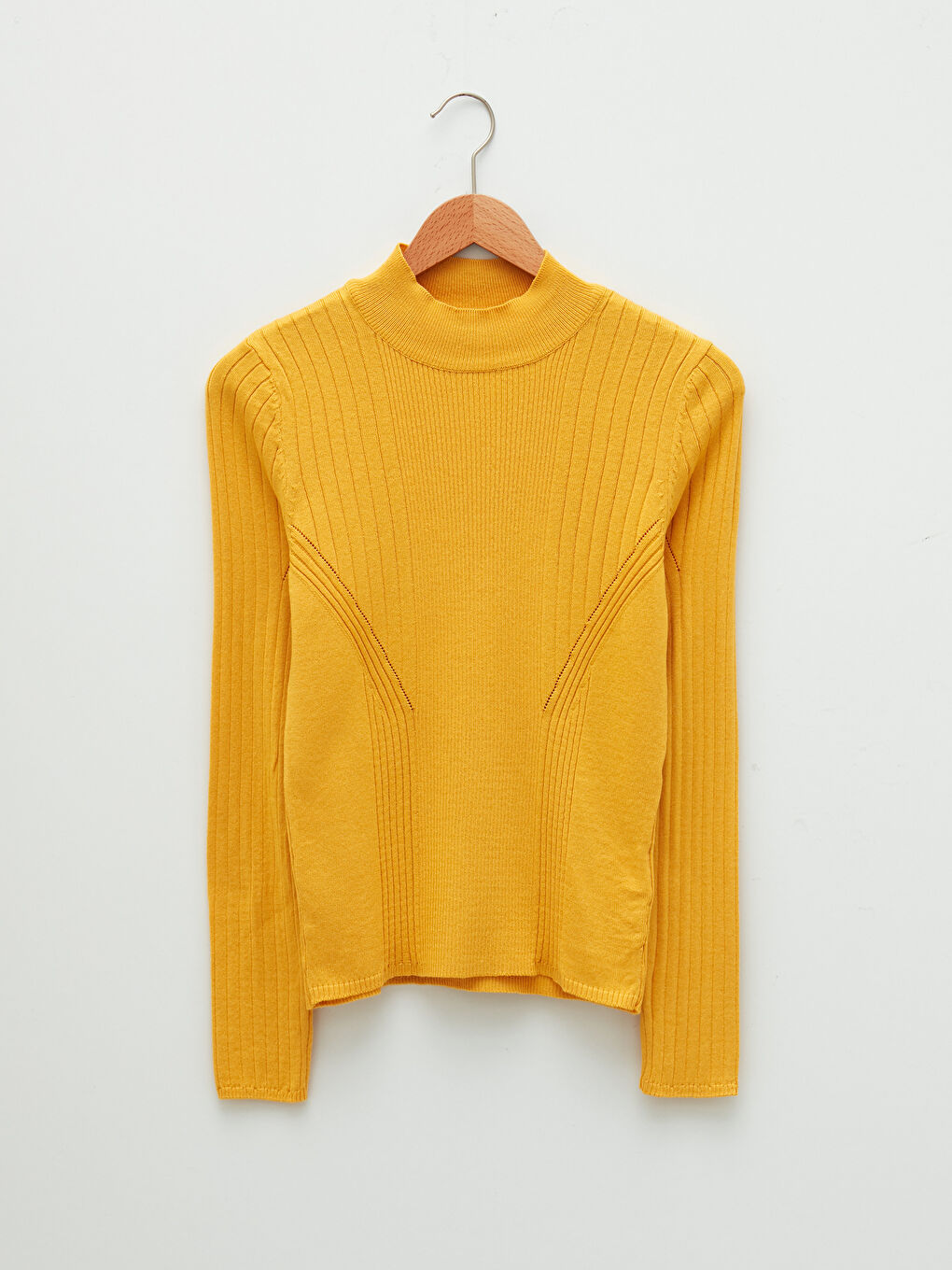 Свитер из трикотажа с длинным рукавом и полуводолазкой, с узором для женщин-5