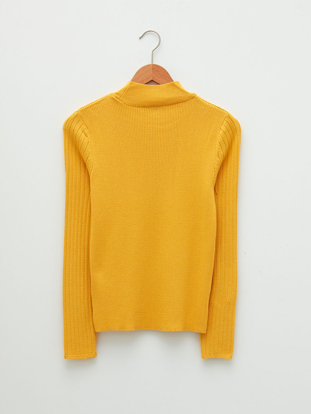 Свитер из трикотажа с длинным рукавом и полуводолазкой, с узором для женщин-6